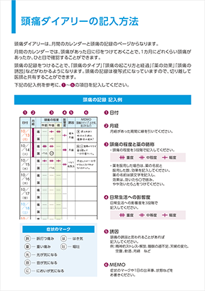 頭痛の傾向を把握するために、「頭痛ダイアリー」を活用しよう
                   